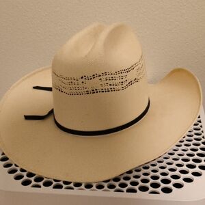 Cream Cowboy Serratelli Hat with Black Band